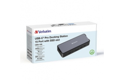Verbatim 32173 dokovacia stanica, USB-C Pro, 15-port, 2x HDMI, RJ45, microSD, USB-A 3.1, USB-C 3.1, šedá