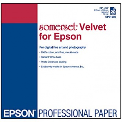 Epson 610/30/Somerset Velvet Fine Art Paper, 610mmx30m, 24", C13S041699, 505 g/m2, papír, bí