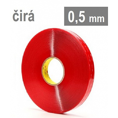 3M VHB™ 4905-F, hr. 0,5 mm, transparentná obojstranne veľmi silne lepiaca akrylová páska 19 mm x 66 m