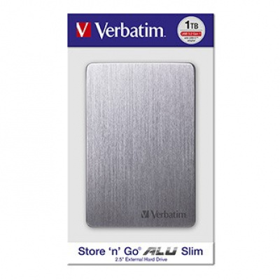 Verbatim 53662 Store 'N' Go ALU Slim, externý pevný disk, 2.5", USB 3.0, 1TB, vesmírne šedý