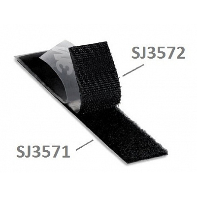 3M Hook & Loop™ SJ3571, čierny, slučky 25 mm x 45,7 m