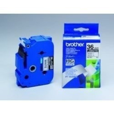 Brother HGe-261, 36mm x 8m, 5ks, čierna tlač/biely podklad,originálna páska