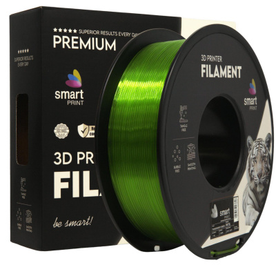Smart Print FG-S198-E1, 3D filament, PETG, 1,75mm, 1000g, Priesvitný zelený (Transparent green)