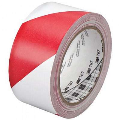 3M 767 PVC páska bielo-červená, 50 mm x 33 m