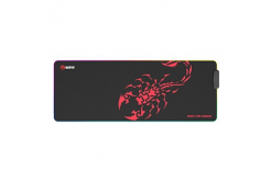 RGB Podložka pod myš MG011, SCORP XL, černá, 800 x 300 mm, 4 mm, Marvo, USB Hub