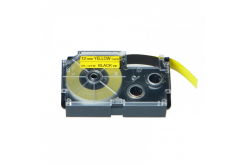 Kompatibilná páska s Casio XR-12YW1, 12mm x 8m, čierna tlač/žltý podklad