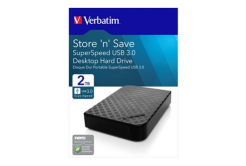 Verbatim 47683 Store N Save, externý pevný disk, 3.5", USB 3.0 (3.2 Gen 1), 2TB, čierny