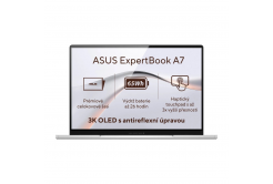ASUS ExpertBook A7/A7406CMA-OLEDC716512W/7-350/14"/2880x1800/16GB/512GB/Intel int/W11H/Strieborný/3RNBD
