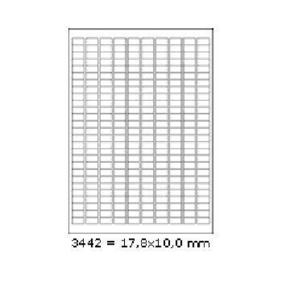 Samolepiace etikety 17,8 x 10 mm, 270 etikiet, A4, 100 listov
