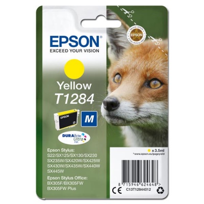 Epson originálna cartridge C13T12844012, T1284, yellow, 3,5ml, Epson Stylus S22, SX125, 420W, 425W, Stylus Office BX305