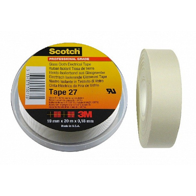 3M 27 Scotch Vysokoteplotná páska zo sklenenej tkaniny 12 mm x 20 m