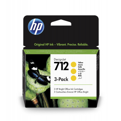 HP 712 3ED79A žltá (yellow) 3ks originálna cartridge