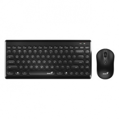 Genius LuxeMate Q8000 31340013403, sada klávesnice s bezdrátovou optickou myší, 4x AAA, CZ/SK, klasická, kulaté klávesy typ 2.4 [Ghz], bezdrát