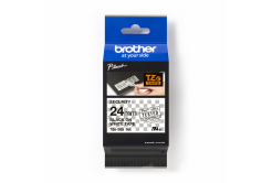 Brother TZe-SE5 Pro Tape, 24mm x 8m, čierna tlač/biely podklad, bezpečnostná, originálna páska