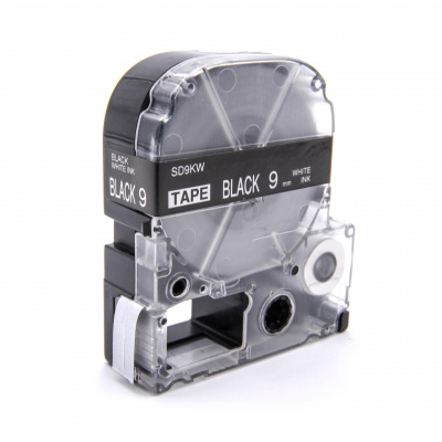 Epson LK-3BWV, SD9KW, 9mm x 9m, biela tlač / čierny podklad, kompatibilná páska