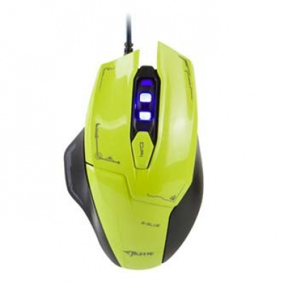 E-blue Myš Mazer EMS642GRAA-IU, 2500DPI, optická, 6tl., drátová USB, zelená