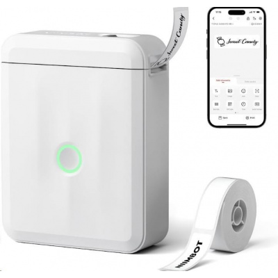 Niimbot D110-M Smart 1AA56011604, štítkovač, biely + role etikiet