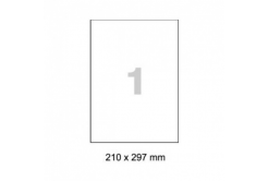 Samolepiace etikety R0501.1123,laser, lesklé, polyester, 210 x 297 mm, 1 etiketa, A4, 100 listov