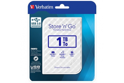 Verbatim 53206 Store N Go, externý pevný disk, 2.5", USB 3.0 (3.2 Gen 1), 1TB, biely