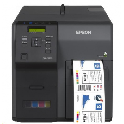 Epson ColorWorks C7500G C31CD84312, farebná tlačiareň štítkov, cutter, disp., USB, Ethernet, black