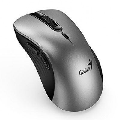 Myš bezdrátová, Genius Ergo 8100S AI 31030040404, stříbrno-černá, optická, 1600DPI