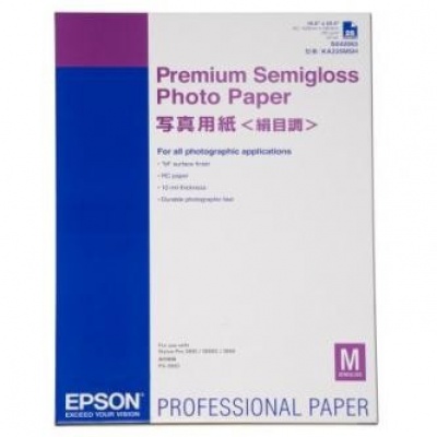Epson Premium Semigloss Photo Paper, foto papír, pololesklý, bílý, Stylus Photo 1270, 2000P, A2