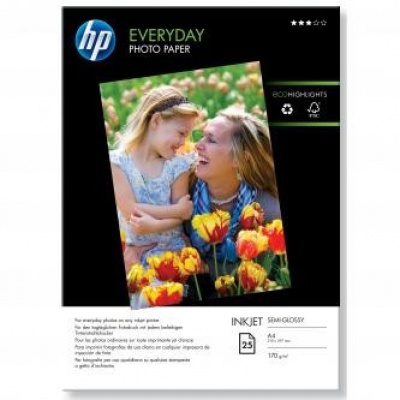 HP Everyday Glossy Photo Paper, foto papír, lesklý, bílý, A4, 200 g/m2, 25 ks, Q5451A, inkousto