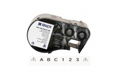Brady M4C-500-595-WT-BK / 170818, 12.70 mm x 7.62 m, Vinyl, čierna tlač / biely podklad