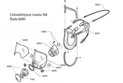 3M 6894 Vnitřní polomaska pro celoobličejovou masku 6800