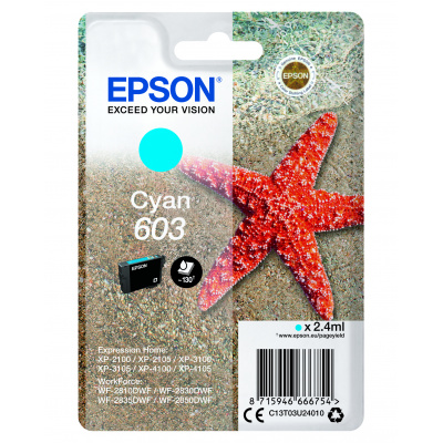 Epson 603 C13T03U24010 azúrová (cyan) originálna cartridge