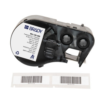 Brady M4-126-490 / 170776, 45.72 mm, Polyester, čierna tlač / biely podklad