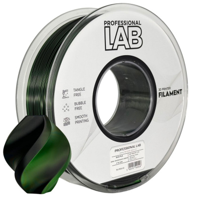 Professional Lab FG-P101-E1, 3D filament, PLA Silk, 1,75mm, 1000g,  Dual Color, Viacfarebný (Black, green)