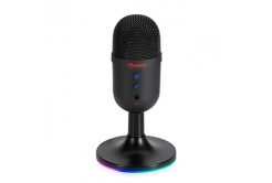 Marvo, herní/streamovací mikrofon, MIC-06 BK, černý, RGB podsvícení, vstup pro sluchátka