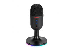 Marvo, herní/streamovací mikrofon, MIC-06, černý, RGB podsvícení, vstup pro sluchátka