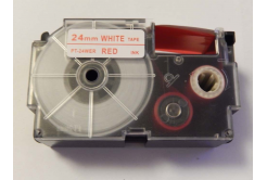 Kompatibilná páska s Casio XR-24WER 24mm x 8m červená tlač / biely podklad