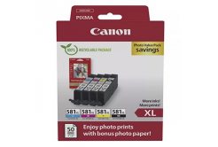 Canon CLI-581XL 2052C006 farebná (CMYK) sada originálne cartridge + fotopapier