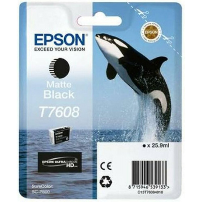 Epson T7608 C13T76084N10 matne čierna (matte black) originálna cartridge