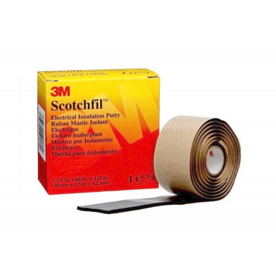 3M Scotchfil Elektroizolačná tmelová páska, čierna, hrúbka 3,1 mm, 38 mm x 1,5 m
