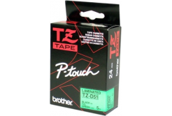 Brother TZ-D51 / TZe-D51, 5mm, čierna tlač/zelený podklad, originálna páska