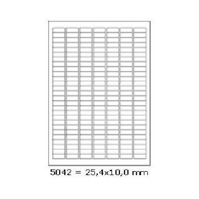 Samolepiace etikety 25,4 x 10 mm, 189 etikiet, A4, 100 listov