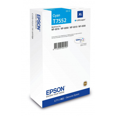 Epson T7552 XL C13T75524N azúrová (cyan) originálna cartridge