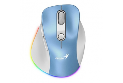 Myš bezdrátová, Genius Ergo 9000S Pro 31030039401, bílo-modrá, optická, 2400DPI