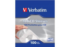 Verbatim 49976 papierové obaly na CD disky, s okienkom, 100 ks, bílá