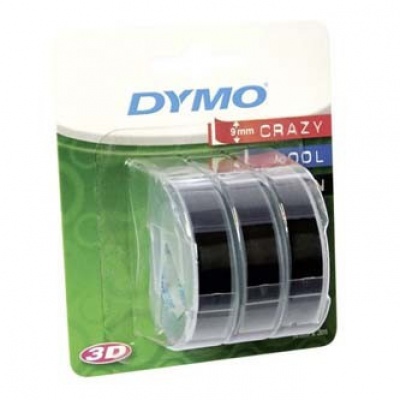 Dymo S0847730, 9mm x 3m biela tlač / čierný podklad, 3ks, originálna páska