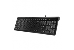 Genius Slimstar 230 31310010400, klávesnice US, multimediální, slim typ drátová (USB), černá