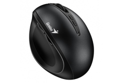 Genius Myš Ergo 8300S 31030037400, 1600DPI, 2.4 [GHz], optická, 7tl., bezdrátová, černá, 2 ks AAA, vertikální