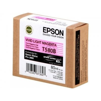 Epson T580B00 svetlo purpurová (light magenta) originálna cartridge