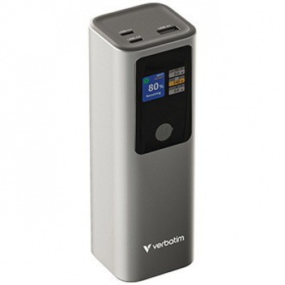 Verbatim 32269 powerbanka s displejem, Charge ,n, Go, 32269, 27000mAh, šedá