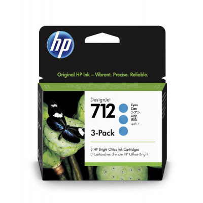 HP 712 3ED77A azúrová (cyan) 3ks originálna cartridge
