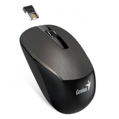 Genius Myš NX-7015 31030019401, 1600DPI, 2.4 [GHz], optická, 3tl., bezdrátová, čokoládová, 1 ks AA, Blue-eye senzor